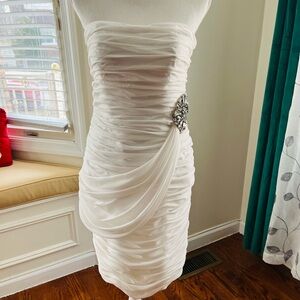 White Strapless Dress by JS Collections